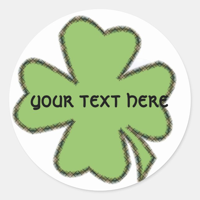 Shamrock 'n Plaid Personalised Stickers (Front)
