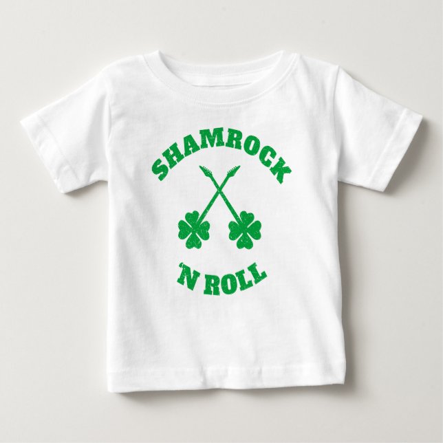 Shamrock 'n Roll Grunge Baby T-Shirt (Front)