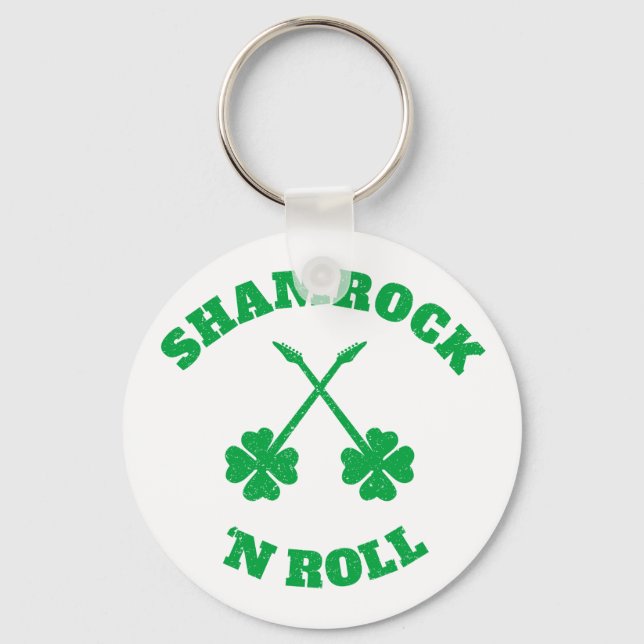 Shamrock 'n Roll Grunge Key Ring (Front)