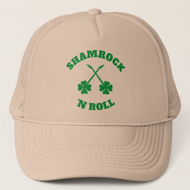 Shamrock 'n Roll Grunge Trucker Hat (Front)