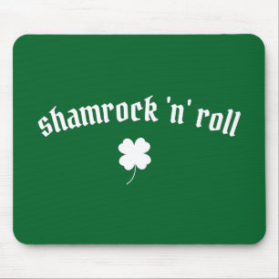 Shamrock n roll St Patrick's Day Mouse Pad