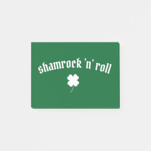 Shamrock n roll St Patrick's Day Post-it Notes