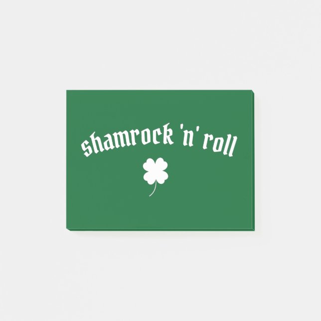 Shamrock n roll St Patrick's Day Post-it Notes (Front)
