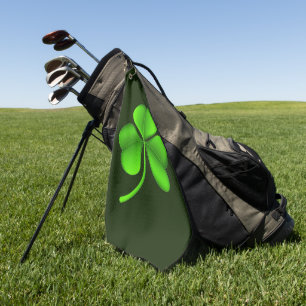 Shamrock On Dark Green gtcnt Golf Towel