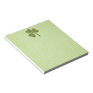 Shamrock on Green Gingham Notepad
