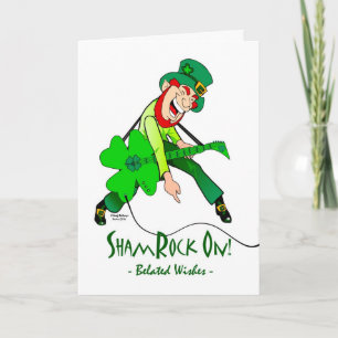 ShamRock On, Leprechaun, Belated St. Patrick's Day Card