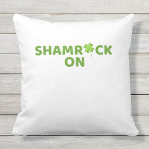 Shamrock on st patrick's day clover cushion