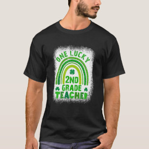 Shamrock One Lucky Teacher St Patricks Day Bleache T-Shirt