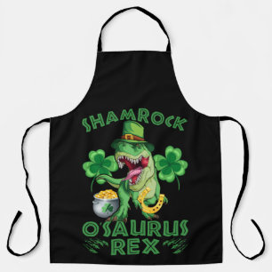 Shamrock O'saurus Rex St. Patrick's Day Apron