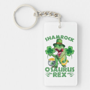 Shamrock O'saurus Rex   St. Patrick's Day Key Ring