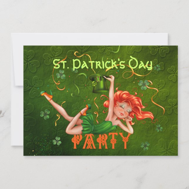 Shamrock Party Girl Invitation - Customise (Front)