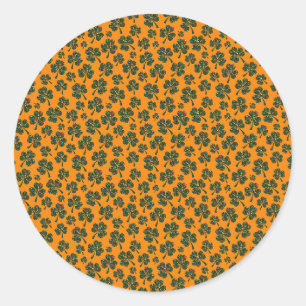 Shamrock pattern classic round sticker