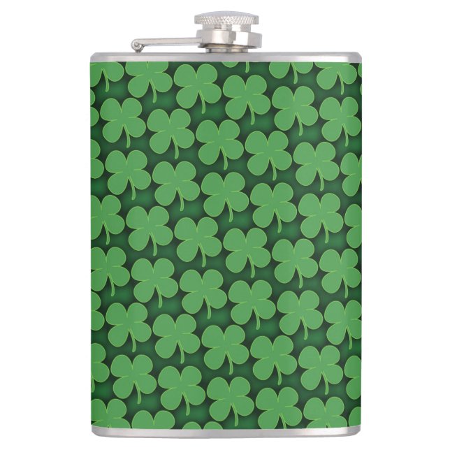 Shamrock Pattern Hip Flask (Front)