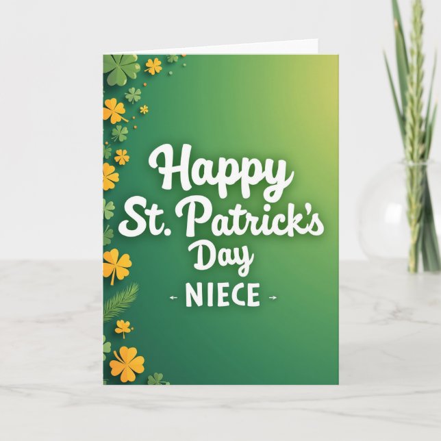 Shamrock Pattern Niece Card (Front)