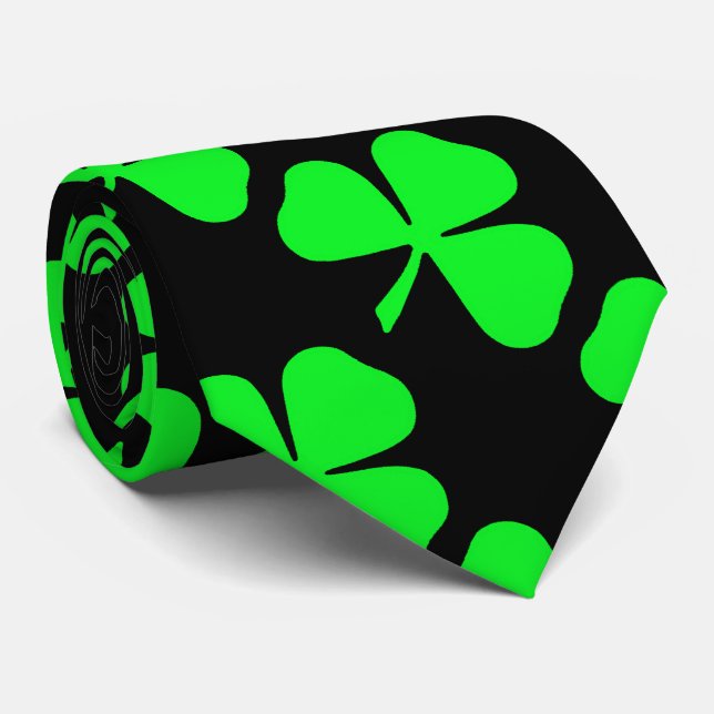 Shamrock Pattern Saint Patrick's Day Tie (Rolled)