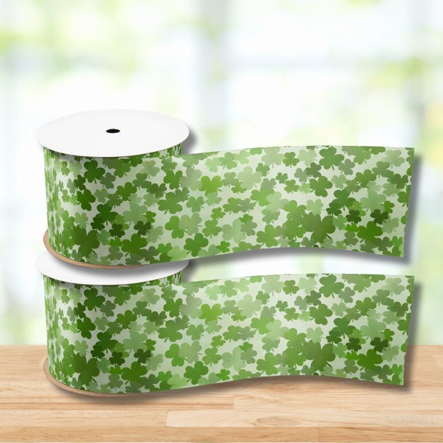 Shamrock Pattern Satin Ribbon (Creator Uploaded)