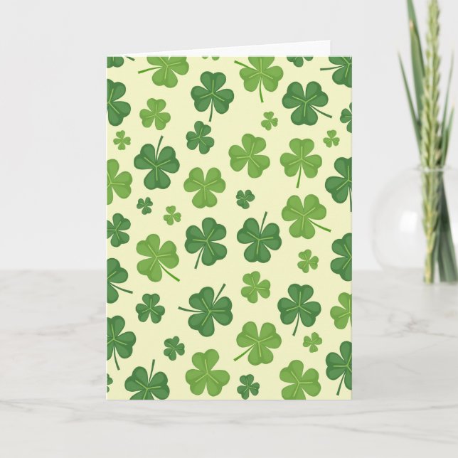 Shamrock Pattern Spring Card (Front)