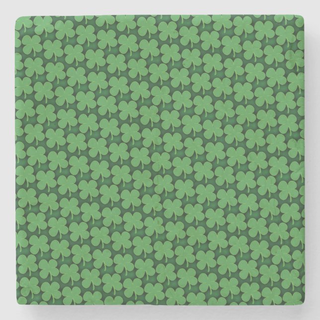 Shamrock Pattern Stone Coaster (Front)