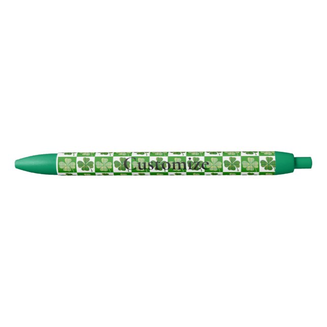 Shamrock Pattern  Thunder_Cove Black Ink Pen (Front)