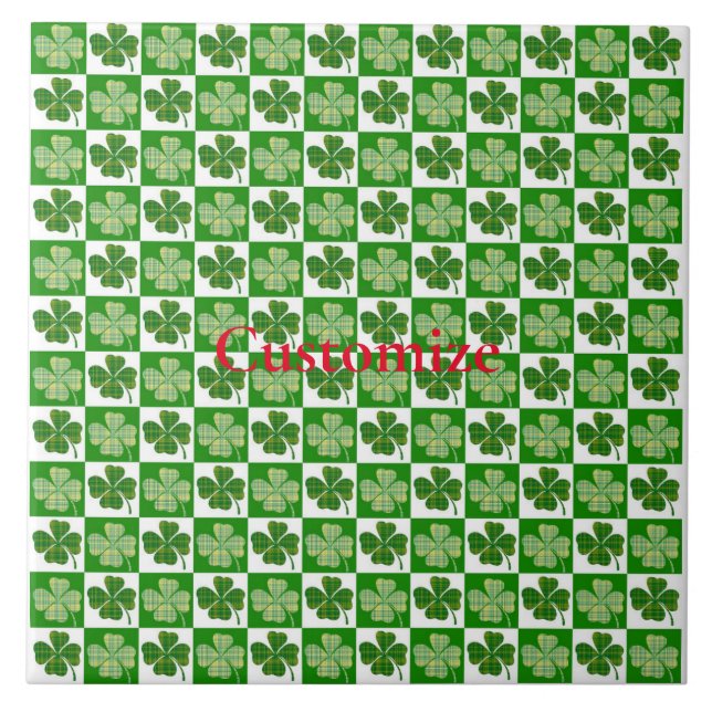 Shamrock Pattern  Thunder_Cove Ceramic Tile (Front)