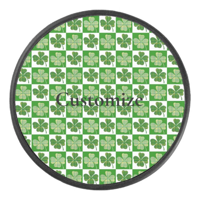 Shamrock Pattern  Thunder_Cove Hockey Puck (Front)
