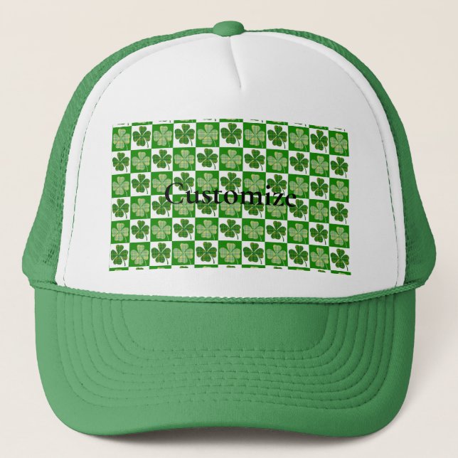 Shamrock Pattern  Thunder_Cove Trucker Hat (Front)