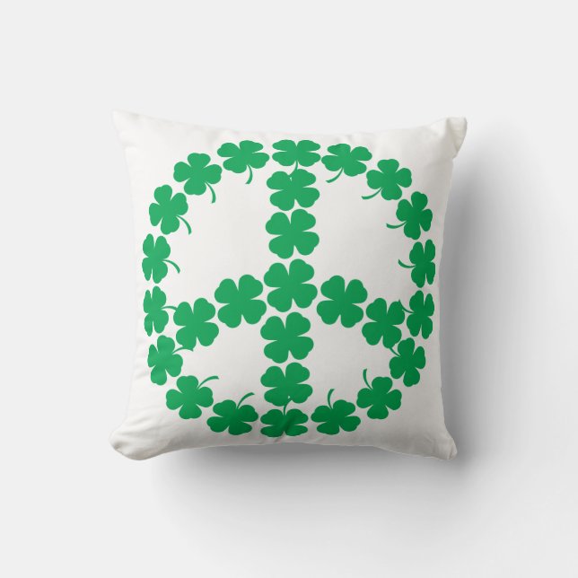 Shamrock Peace Symbol Cushion (Front)
