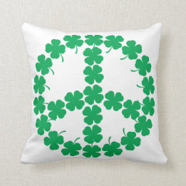 Shamrock Peace Symbol Cushion