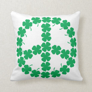 Shamrock Peace Symbol Cushion