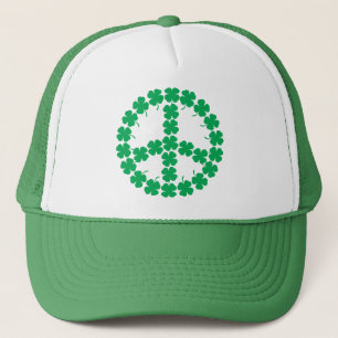 Shamrock Peace Symbol Trucker Hat