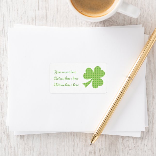 Shamrock Polka dots St. Patrick's Day on white Label (Insitu)