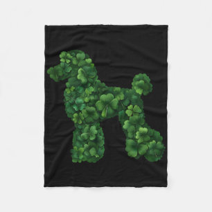 Shamrock Poodle Dog St. Patrick's Day  Fleece Blanket