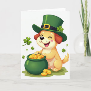 Shamrock Puppy Pattern Luck Card