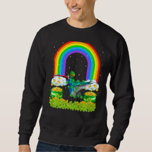 Shamrock Rainbow Leprechaun Hummingbird St Patrick Sweatshirt