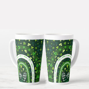 Shamrock Rainbow St Patrick's Day Green Latte Mug