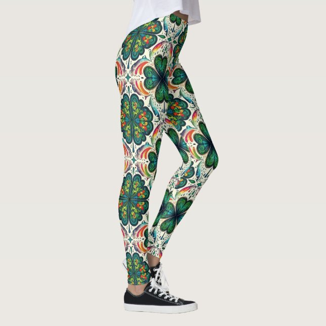 Shamrock Rainbows. St. Patty's Day Leggings (Right)