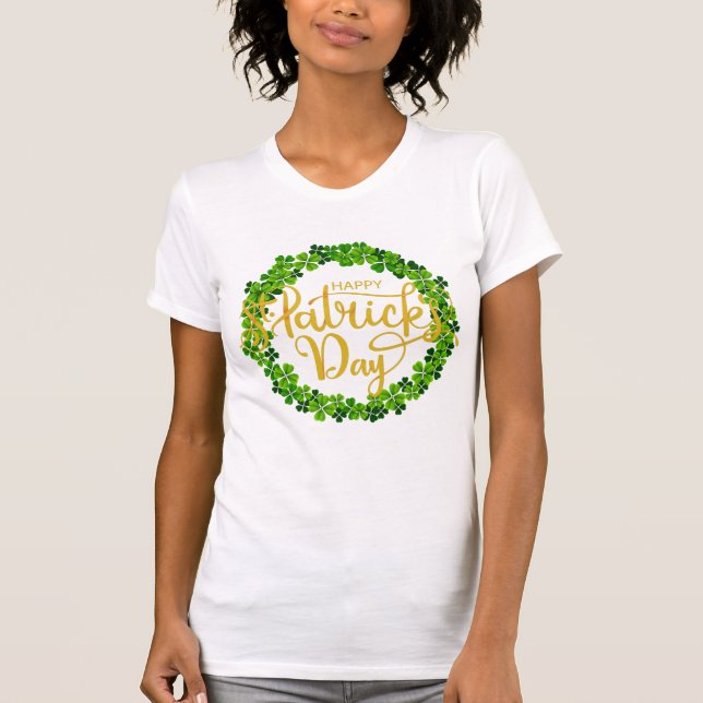 Shamrock Ring - Happy St. Patrick's Day T-Shirt (Front)