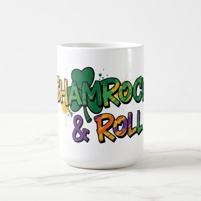 Shamrock & Roll St. Patrick's Day Coffee Mug (Center)