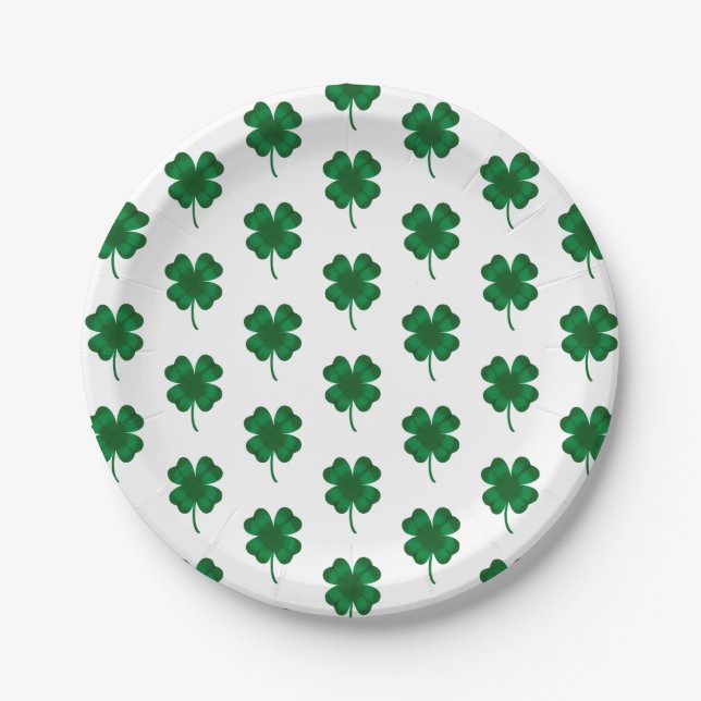 Shamrock Saint Patrick's Day  Paper Plate (Front)