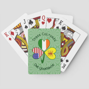 Shamrock Scot Lion Ireland USA Flags Personalised Playing Cards