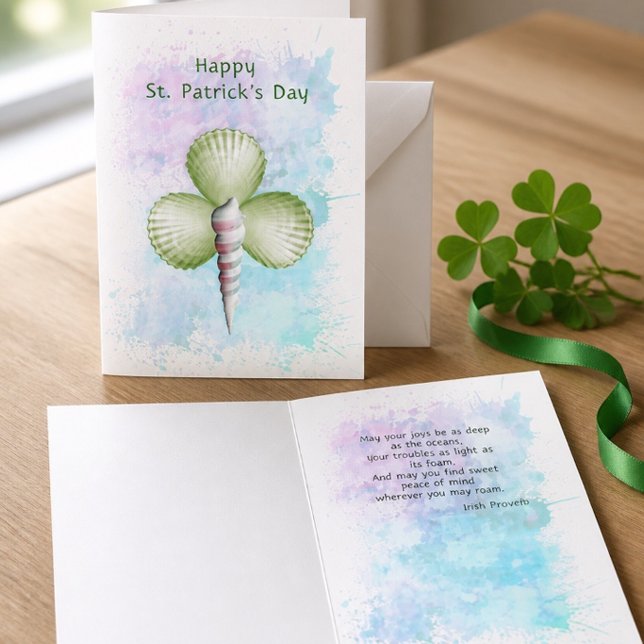 Shamrock Seashells St. Patrick's Day Card (Creator Uploaded)