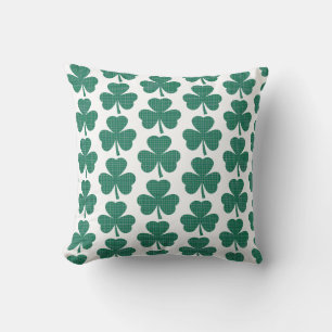Shamrock Shape Plaid Classic Green Cushion