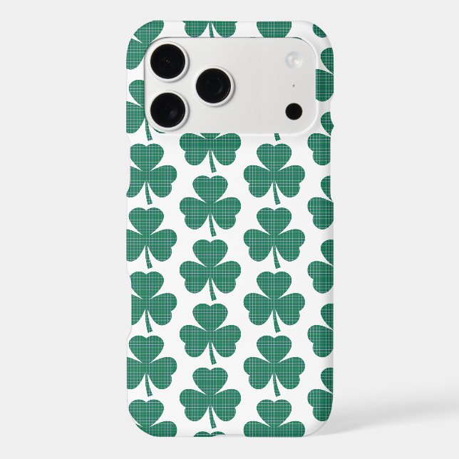 Shamrock Shape Plaid Classic Green iPhone Case (Back)
