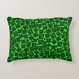 Shamrock Shaped Leopard Print for Saint Patrick's  Decorative Cushion