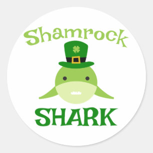 Shamrock Shark – St. Patrick’s Day Classic Round Sticker