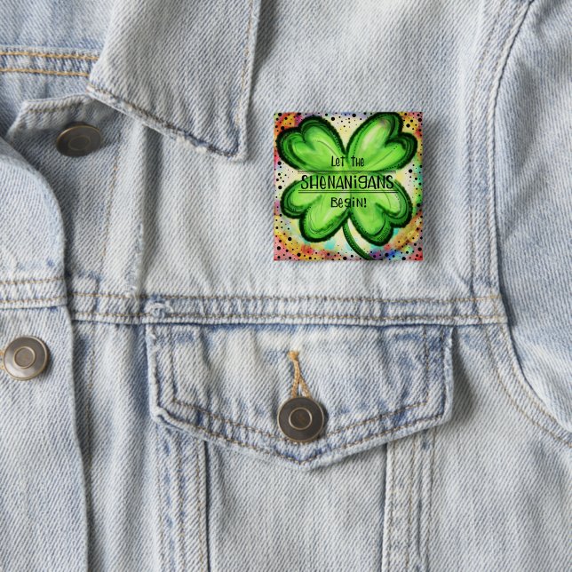 Shamrock Shenanigans 15 Cm Square Badge (In Situ)