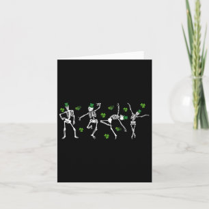 Shamrock Skeletons Dancing Funny St Patrick's Day Card