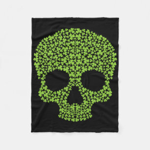 Shamrock Skull Lucky Irish Skull St. Patrick's Day Fleece Blanket
