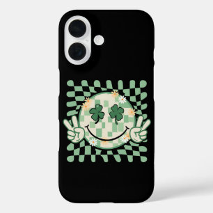 Shamrock Smile Face Funny St Patrick's Day iPhone 16 Case