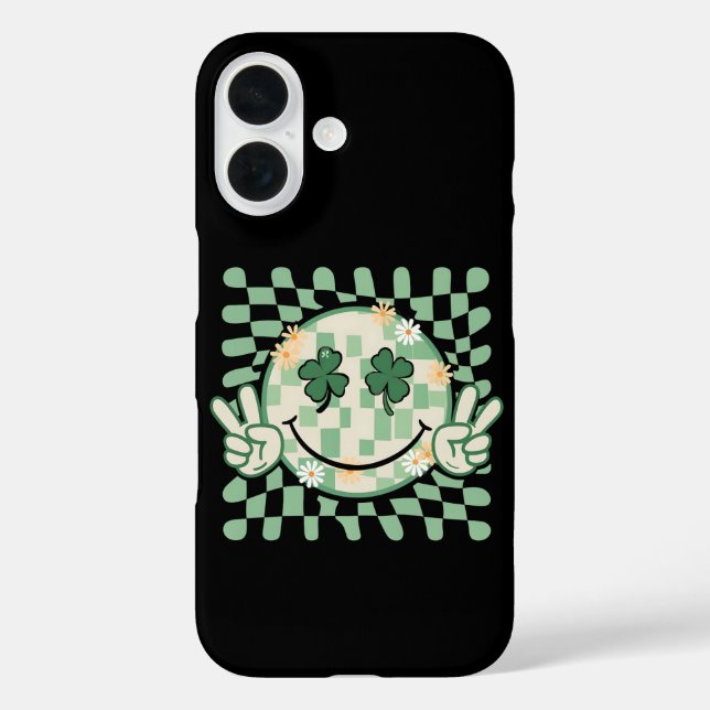 Shamrock Smile Face Funny St Patrick's Day Case-Mate iPhone Case (Back)